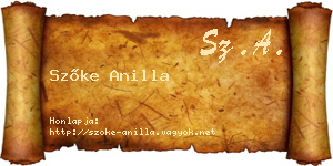 Szőke Anilla névjegykártya